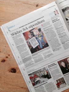 foto av en tidningssida med artikeln om stipendiaten Ann Salomonsson