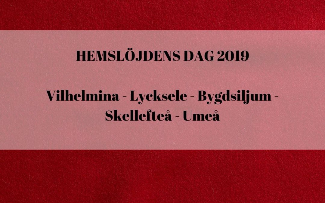 HEMSLÖJDENS DAG 2019